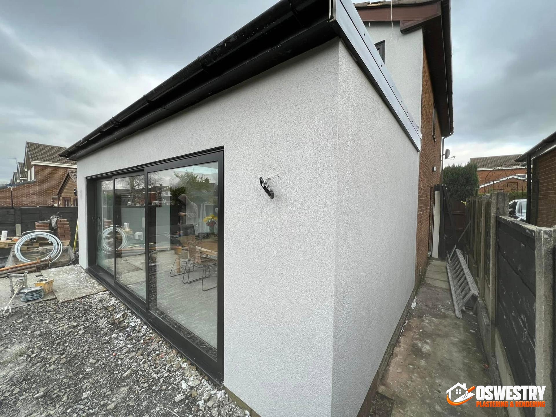 Completed plastering and rendering work in the Oswestry area