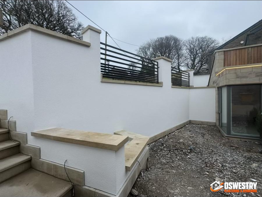 Completed plastering and rendering work in the Oswestry area