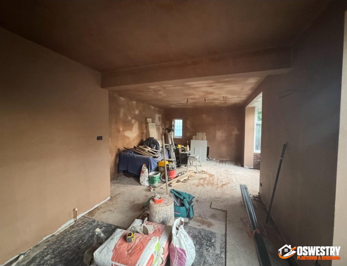 Completed plastering and rendering work in the Oswestry area