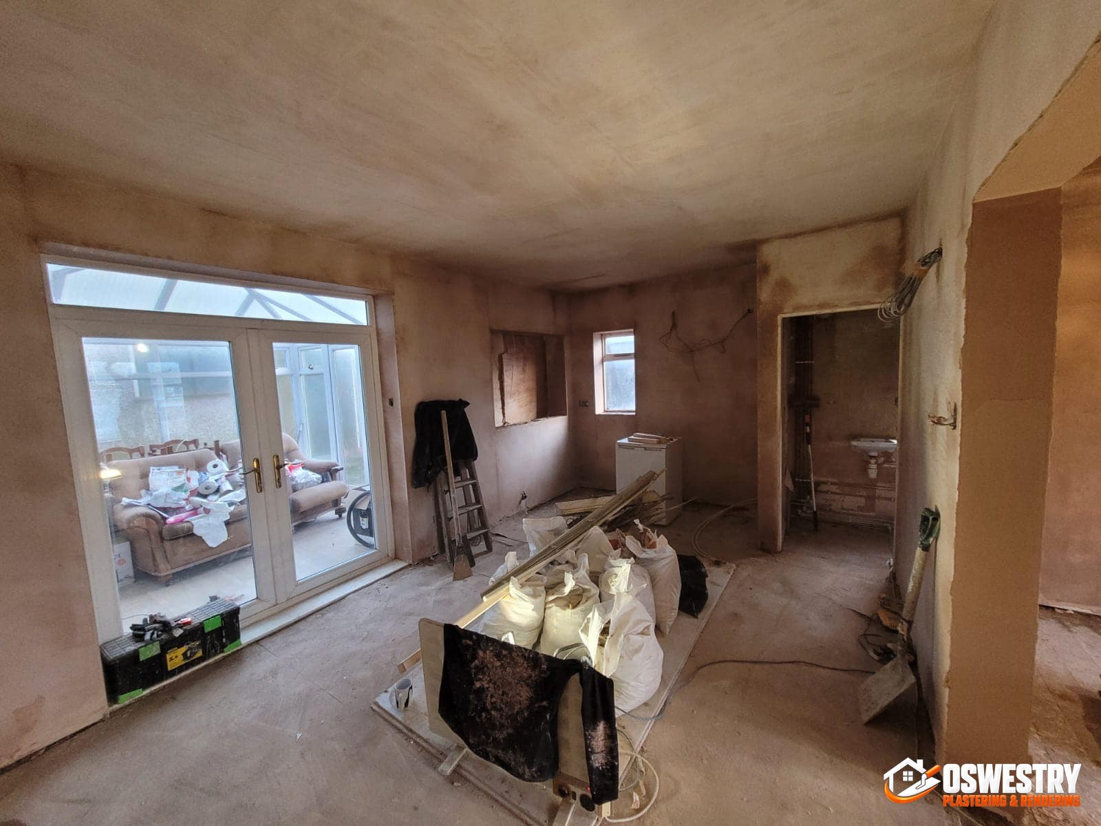 Completed plastering and rendering work in the Oswestry area