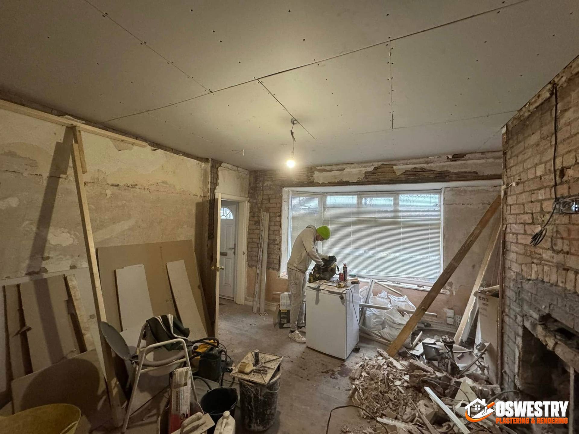 Completed plastering and rendering work in the Oswestry area