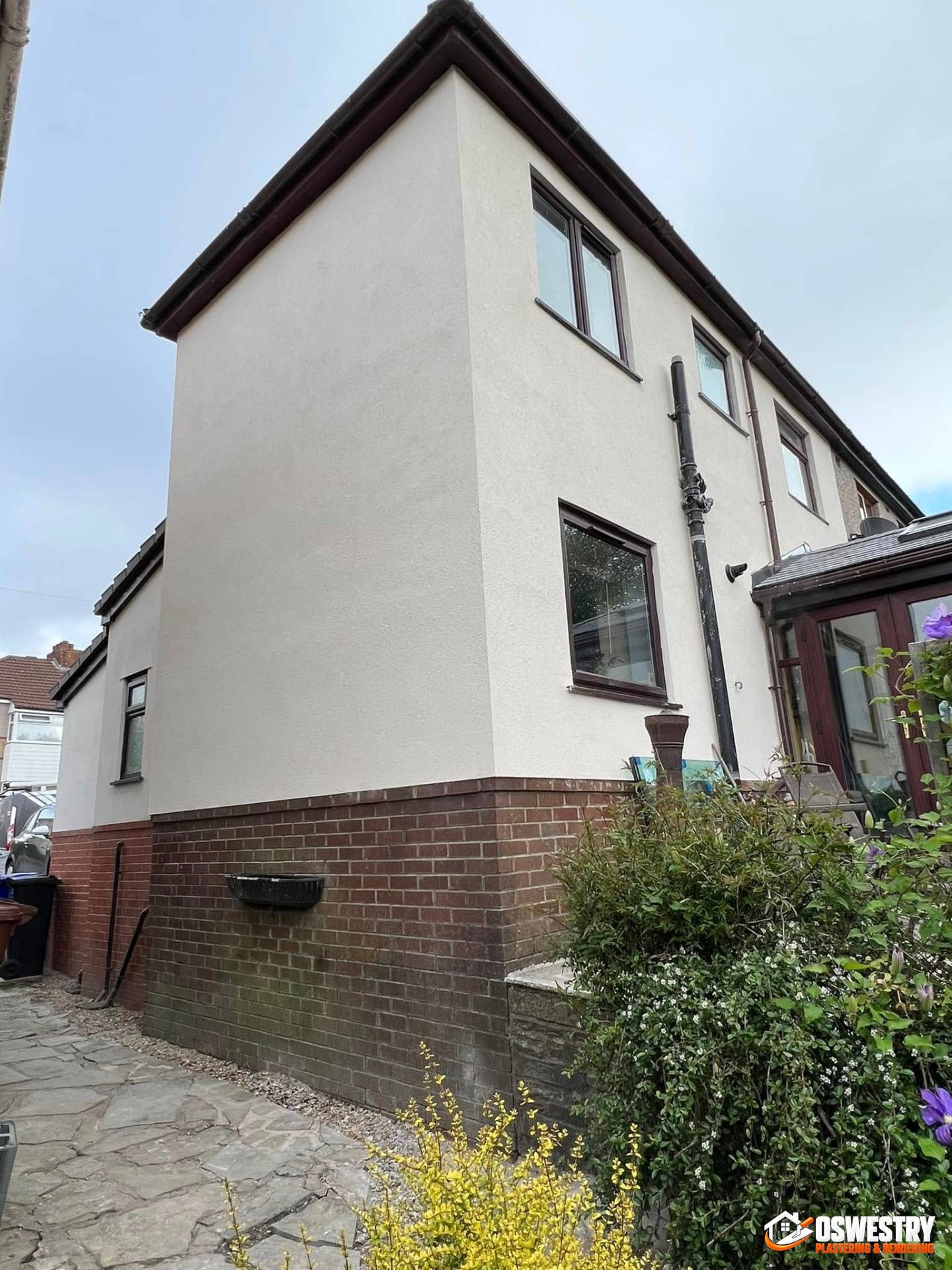Completed plastering and rendering work in the Oswestry area