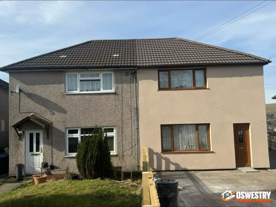 Completed plastering and rendering work in the Oswestry area