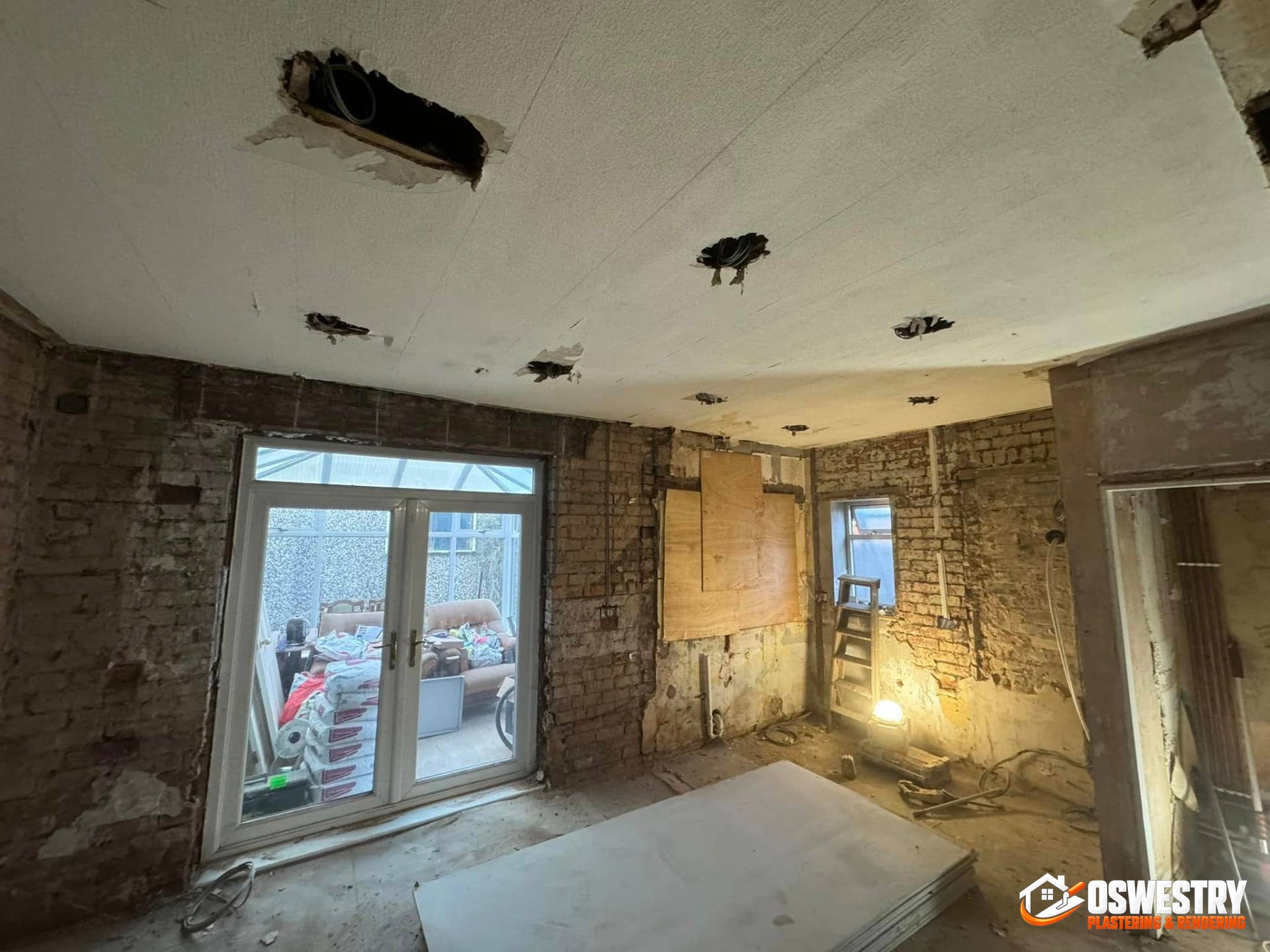 Completed plastering and rendering work in the Oswestry area