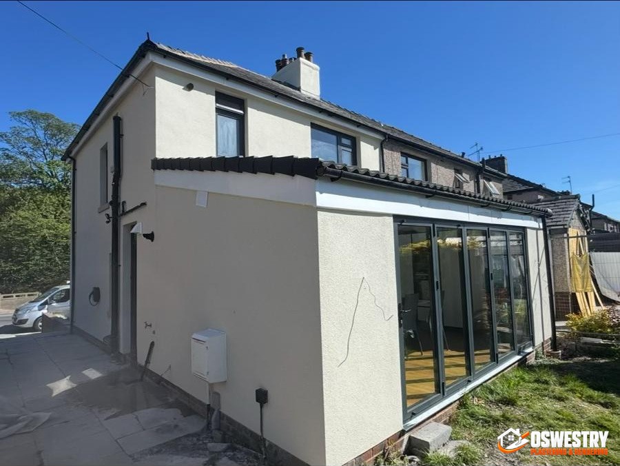 Completed plastering and rendering work in the Oswestry area