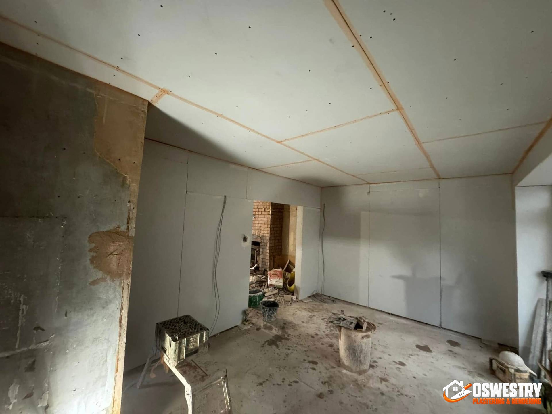 Completed plastering and rendering work in the Oswestry area