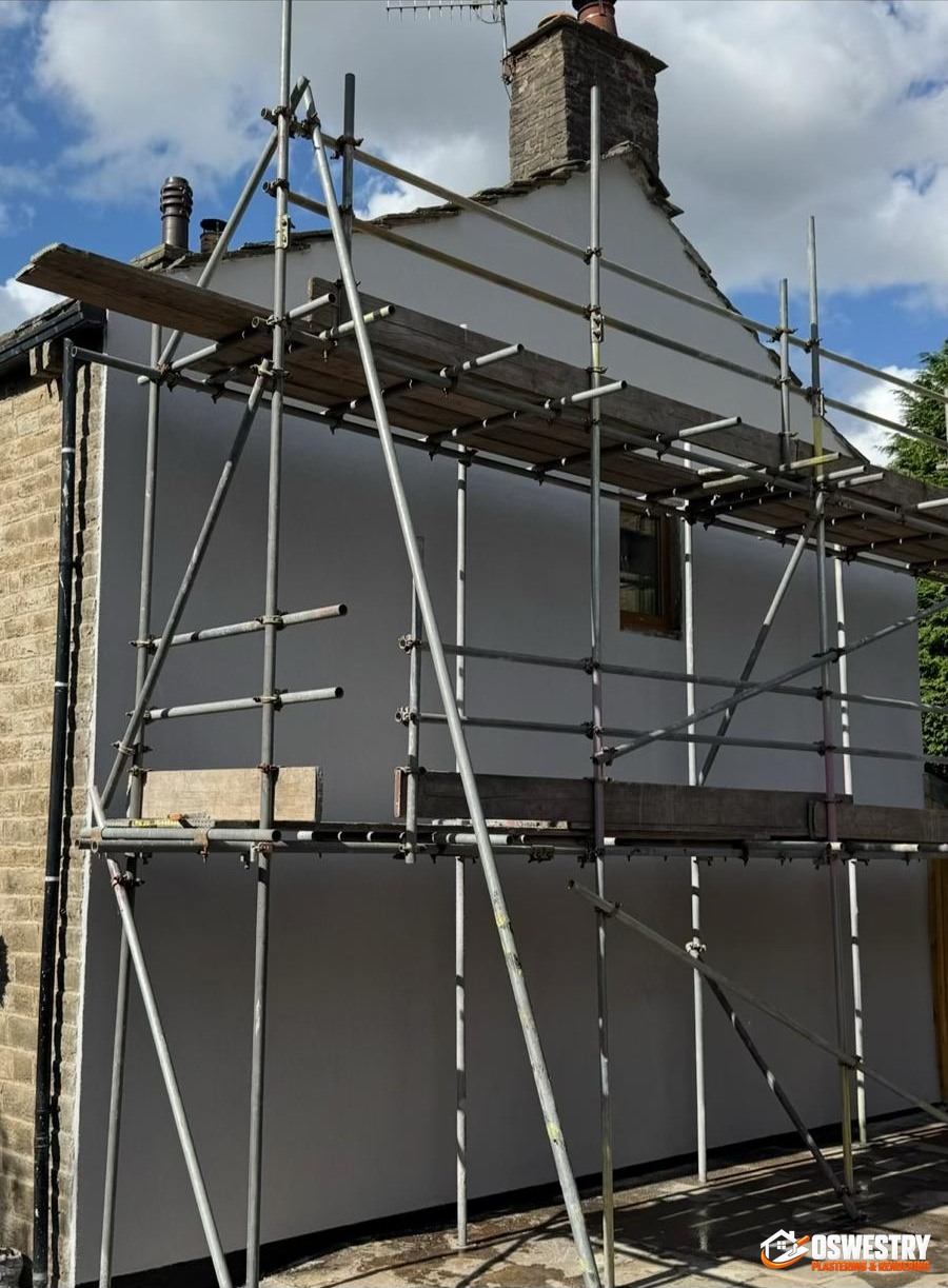 Completed plastering and rendering work in the Oswestry area