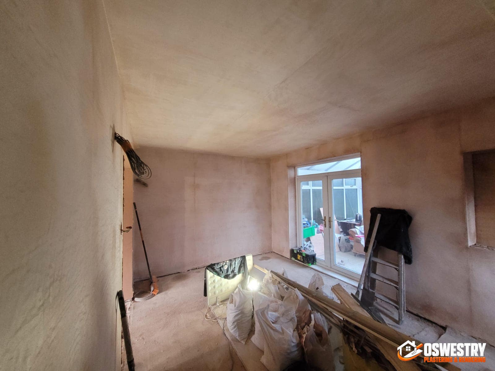 Completed plastering and rendering work in the Oswestry area