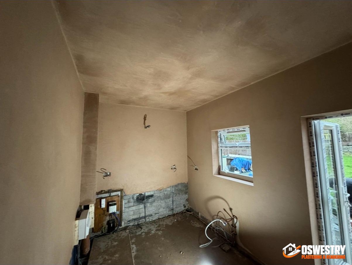 Completed plastering and rendering work in the Oswestry area