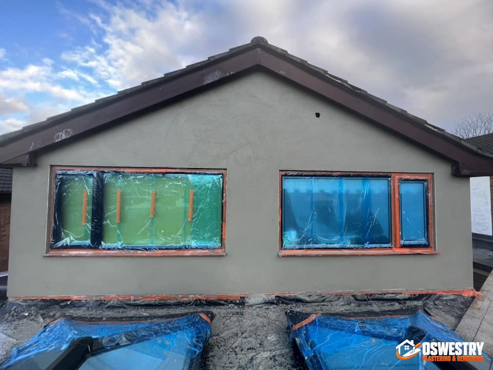 Completed plastering and rendering work in the Oswestry area