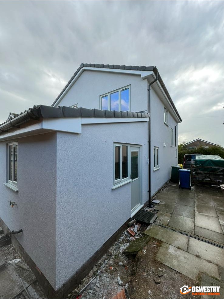 Completed plastering and rendering work in the Oswestry area
